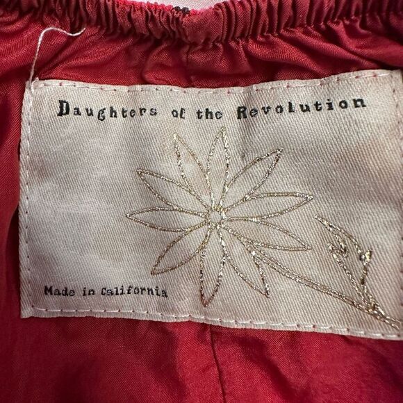 Daughters Of The Revolution Open Back Ruffle Hem Halter Maxi Dress Red Sz 2 - Picture 3 of 4